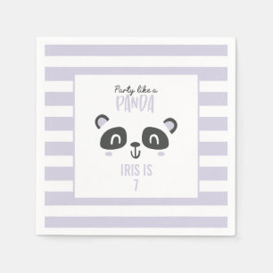 Party like a panda bright colourful birthday napkin