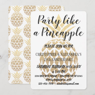 Party Like a Pineapple 25th Wedding Anniversary Invitation