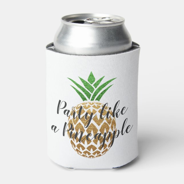 Party Like a Pineapple Birthday or Wedding Can Cooler (Can Front)