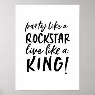 Party like a rock star inspiring typography print