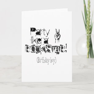Party like a rockstar birthday card
