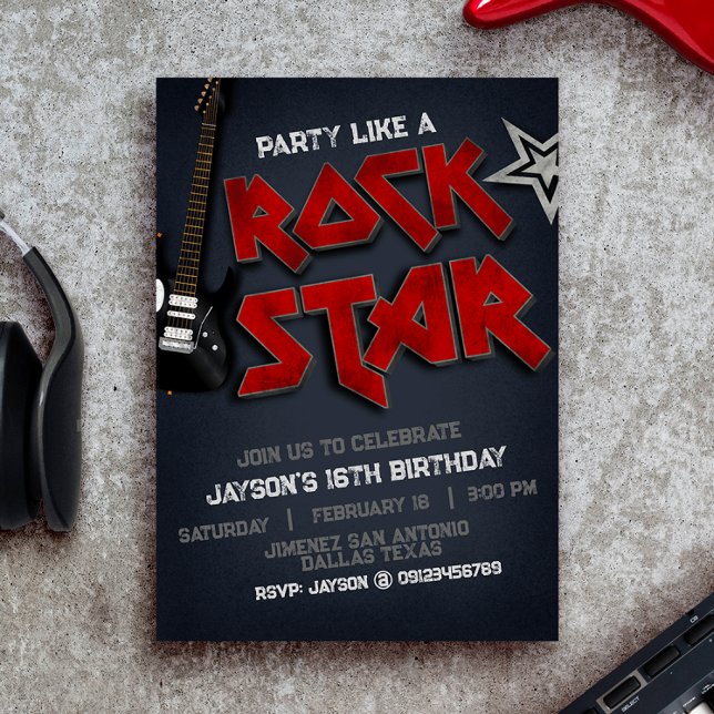 Party Like a Rockstar Invitation (Party Like a Rockstar Invitation)
