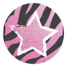 Party Like a Rockstar- Pink Glitter Star Sticker