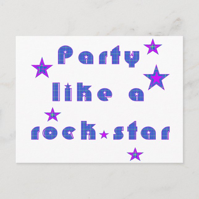 Party Like A RockSTAR Postcard (Front)