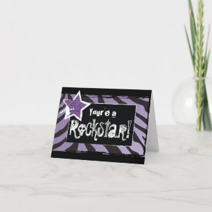 Party Like a Rockstar- Purple Thank You Card