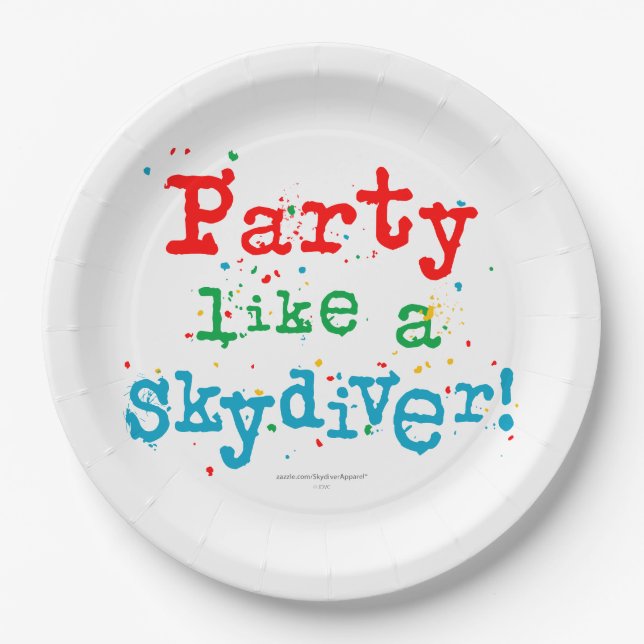 Party like a SKYDIVER! Paper Plate (Front)