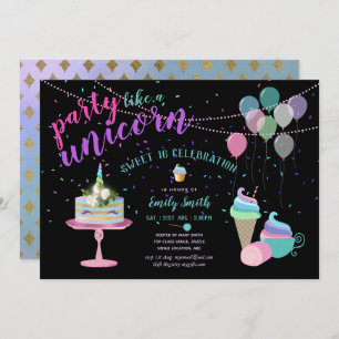 Party like a UNICORn Fun Invitation ANY Occasion