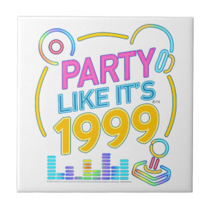 Party Like It’s 1999®™ – Electric Neon Soundtrack Ceramic Tile