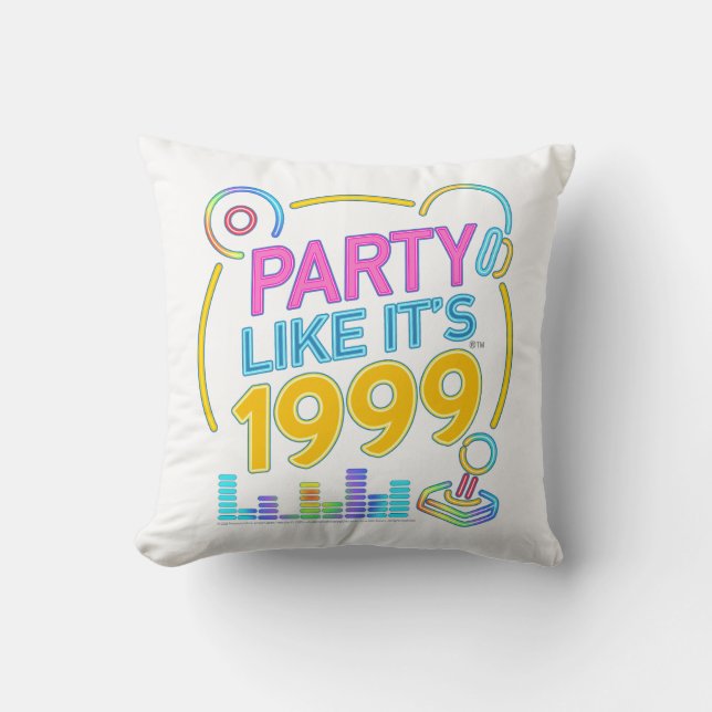 Party Like It’s 1999®™ – Neon Soundtrack Cushion (Front)