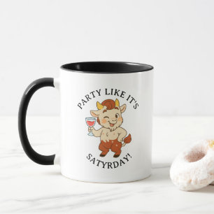 Party Like It’s Satyrday Cute Wine Satyr Mythology Mug