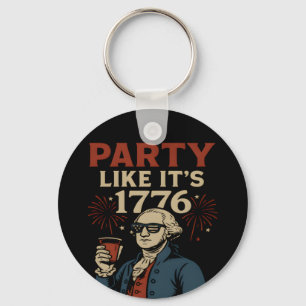 Party Like It's 1776 Funny Patriotic Drinking Desi Key Ring