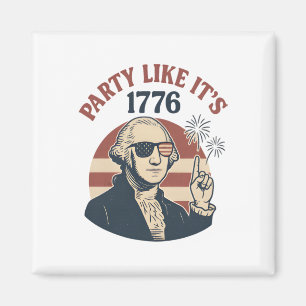 Party Like It's 1776 – Retro George Washington Des Magnet