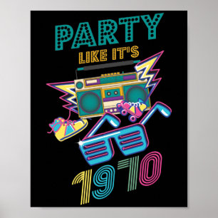 Party Like Its 1970 Retro 70s Party Outfit Costume Poster
