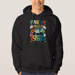 Party like its 1980 80s 90s Retro Vintage white Di Hoodie