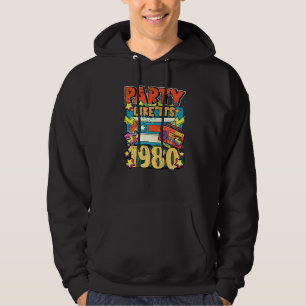 Party like its 1980 80s 90s Retro Vintage white Di Hoodie