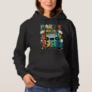 Party like its 1980 80s 90s Retro Vintage white Di Hoodie
