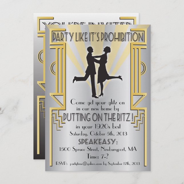 Party like it's prohibition Invitation (Front/Back)