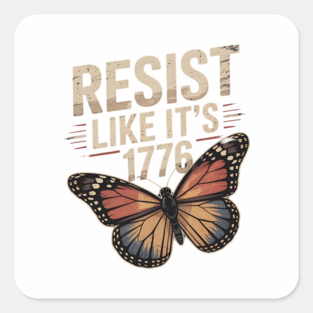 Party Like USA It's 1776 Funny Design Square Sticker (Front)