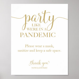 Party Like We're In a Pandemic Funny Sign