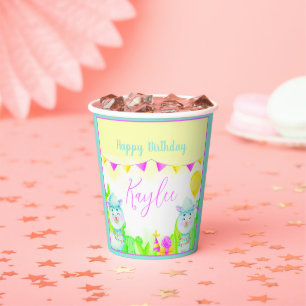 Party Llamas kid's birthday party personalised Paper Cups
