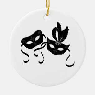 Party Masks Ceramic Ornament
