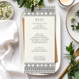 Party Menu with for Greek or Roman Party