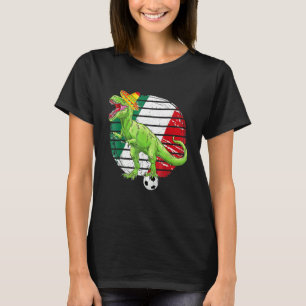 Party Mexican Flag Boys Dinosaur Trex Soccer T T-Shirt