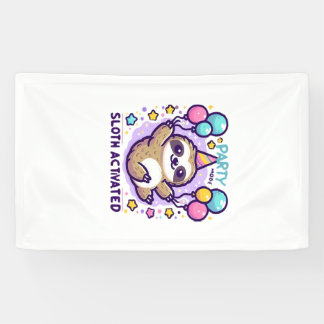 Party Mode Sloth Activated Birthday Balloon Sloth  Banner