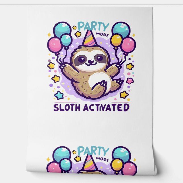 Party Mode Sloth Activated Birthday Balloon Sloth  Wallpaper (Unrolling)