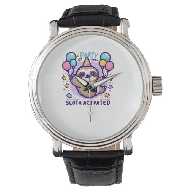 Party Mode Sloth Activated Birthday Balloon Sloth  Watch (Front)