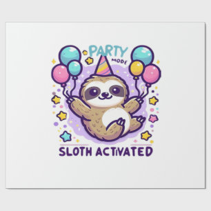 Party Mode Sloth Activated Birthday Balloon Sloth Wrapping Paper