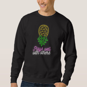 Party Mode Upside Down Pineapple Swinger Vanilla S Sweatshirt