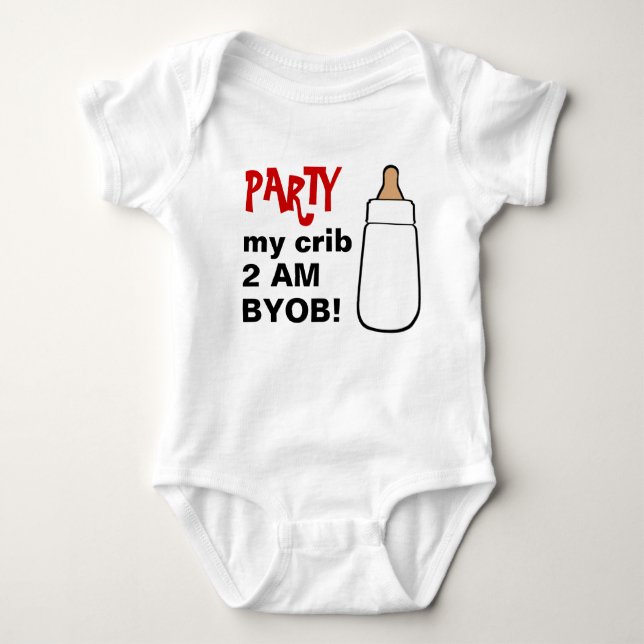 Party my crib 2AM BYOB baby bodyshirt Baby Bodysuit (Front)