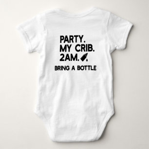 PARTY MY CRIB BABY BODYSUIT