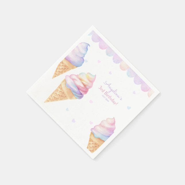 Party Napkins birthday party with sweet ice cream  (Corner)