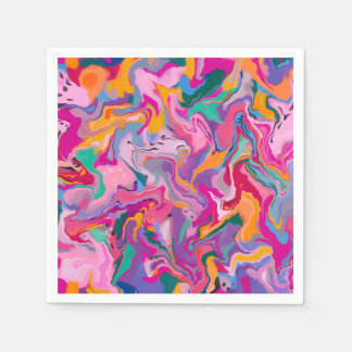 Party Napkins - Colourful Marbelized