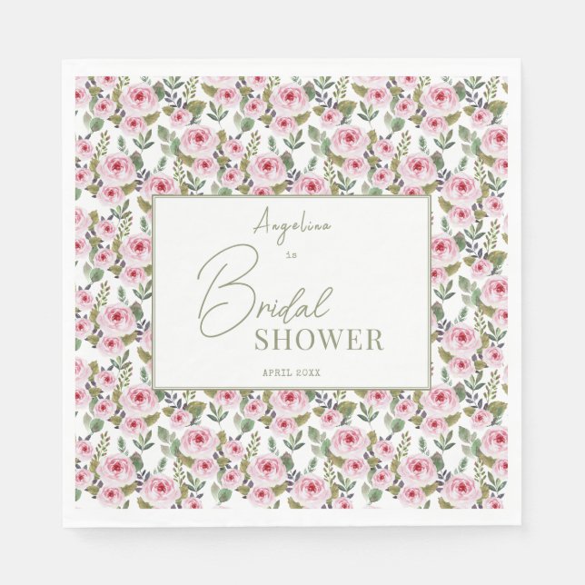 Party Napkins for a pastel bridal shower. (Front)