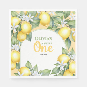 Party Napkins Lemon citrus 1st birthday.