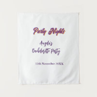 Party nights bachelorette party name date purple