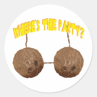 party nuts classic round sticker