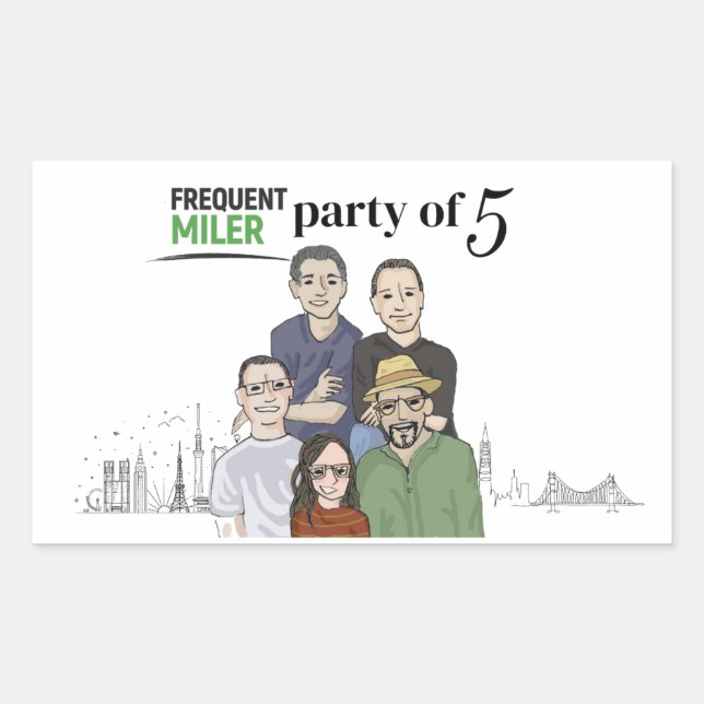 Party of 5 rectangle rectangular sticker (Front)