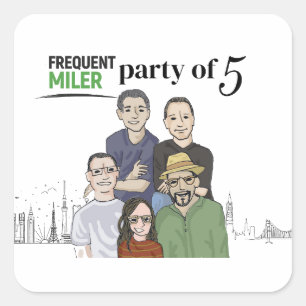 Party of 5 square sticker