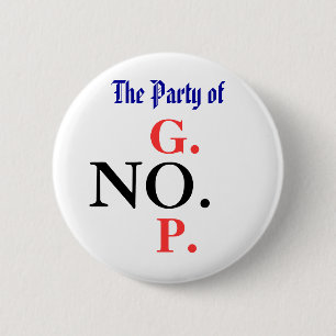 Party of NO 6 Cm Round Badge