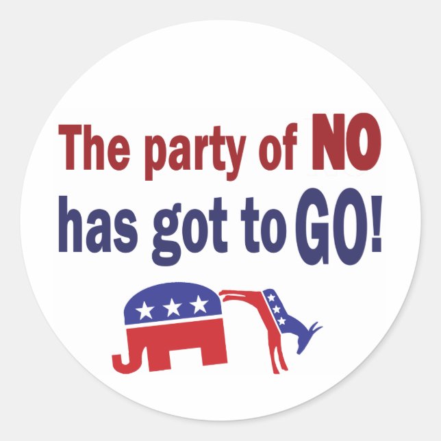 Party of No Classic Round Sticker (Front)