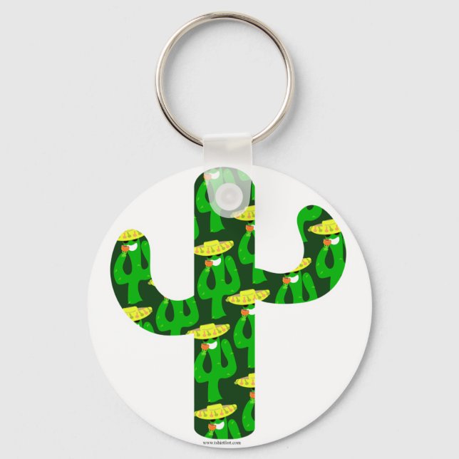 Party On Cactus Key Ring (Front)