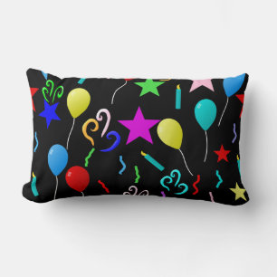Party on! Colourful celebration pattern. Lumbar Cushion