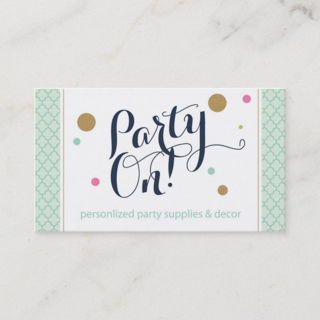 Party On Designs Business Card (Front)