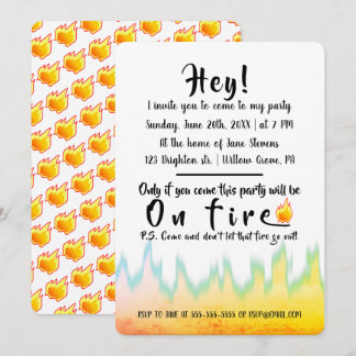 Party On Fire Burning Invitation