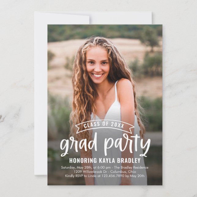 Party Overlay Graduation Announcement Invitation (Front)