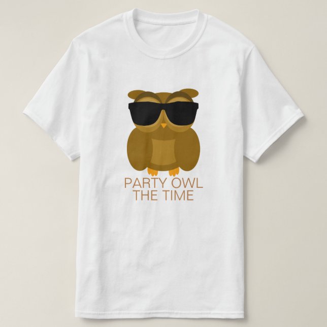 Party Owl the Time T-Shirt (Design Front)